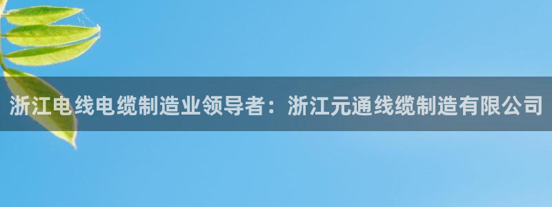 彩神大发是不是人为操作：浙江电线电缆制造业领导者：浙江元通线缆制造有限公司