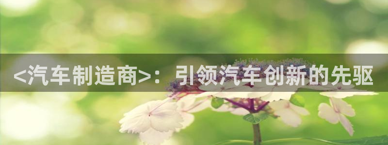 彩神官方登录：<汽车制造商>：引领汽车创新的先驱